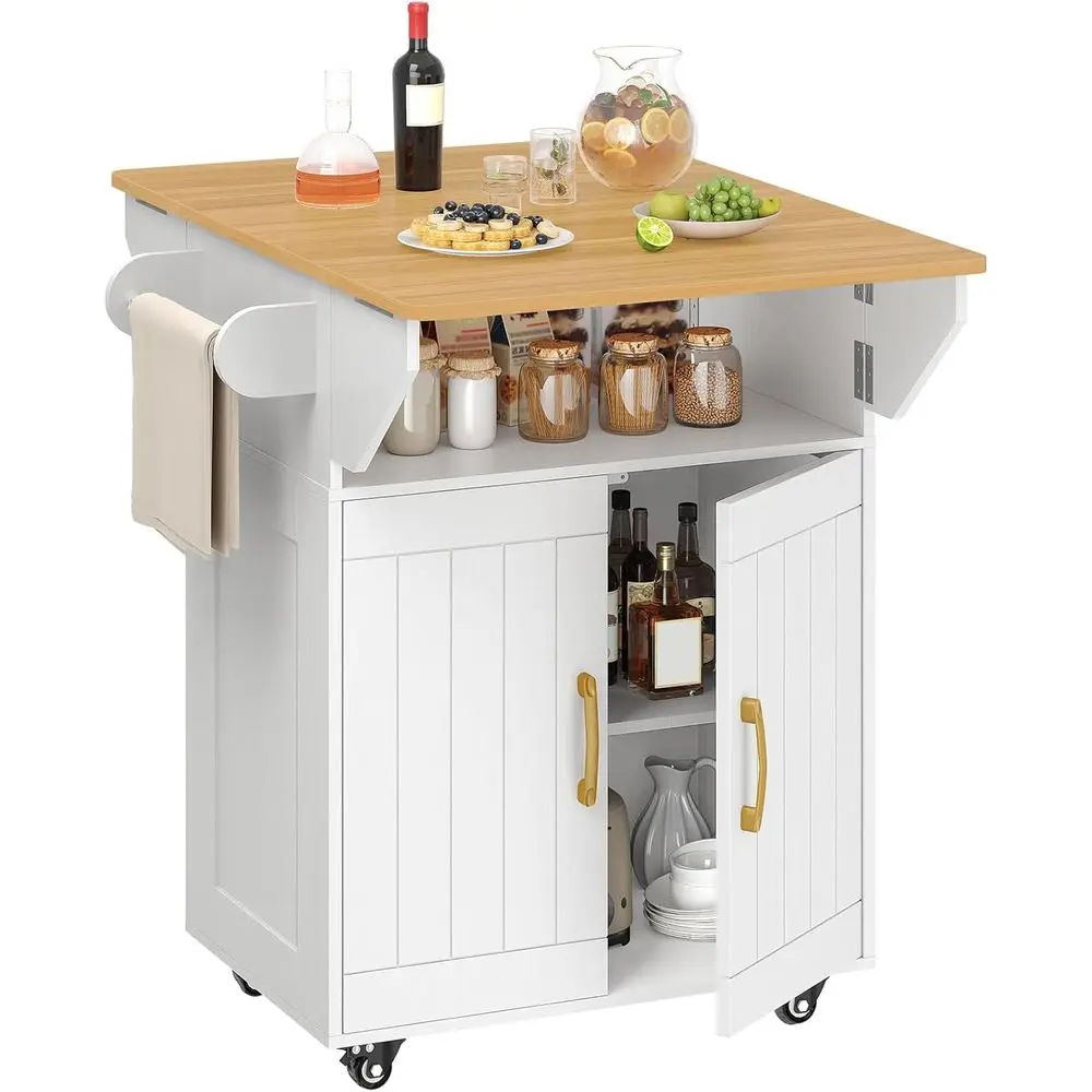 Kitchen on Wheels, Rolling Cart with Drop Lea, Moile Kitchen with Stora, Kitchen Tale with Adjustale