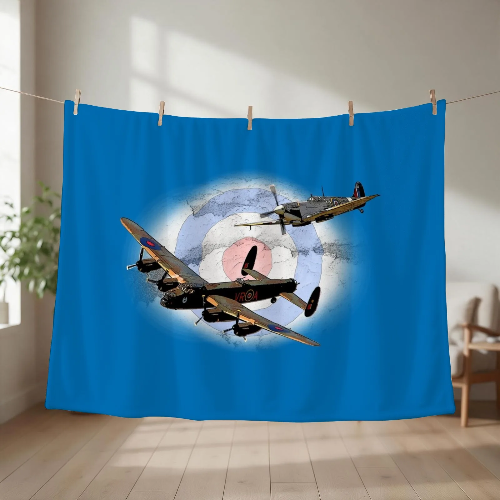 SPITFIRE AND LANCASTER aircraft Throw Blanket couch cozy soft plush fuzzy picnic outdoor blanket