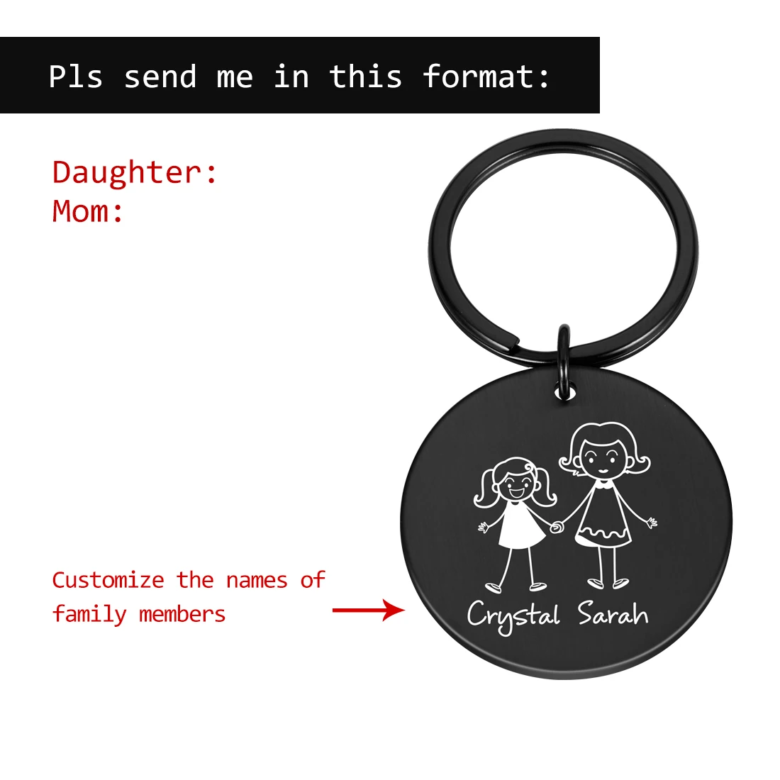 Personalized Family Keychain Engraved Family Gifts for Parents Children Present Keyring Bag Charm Families Member Gift Key Chain