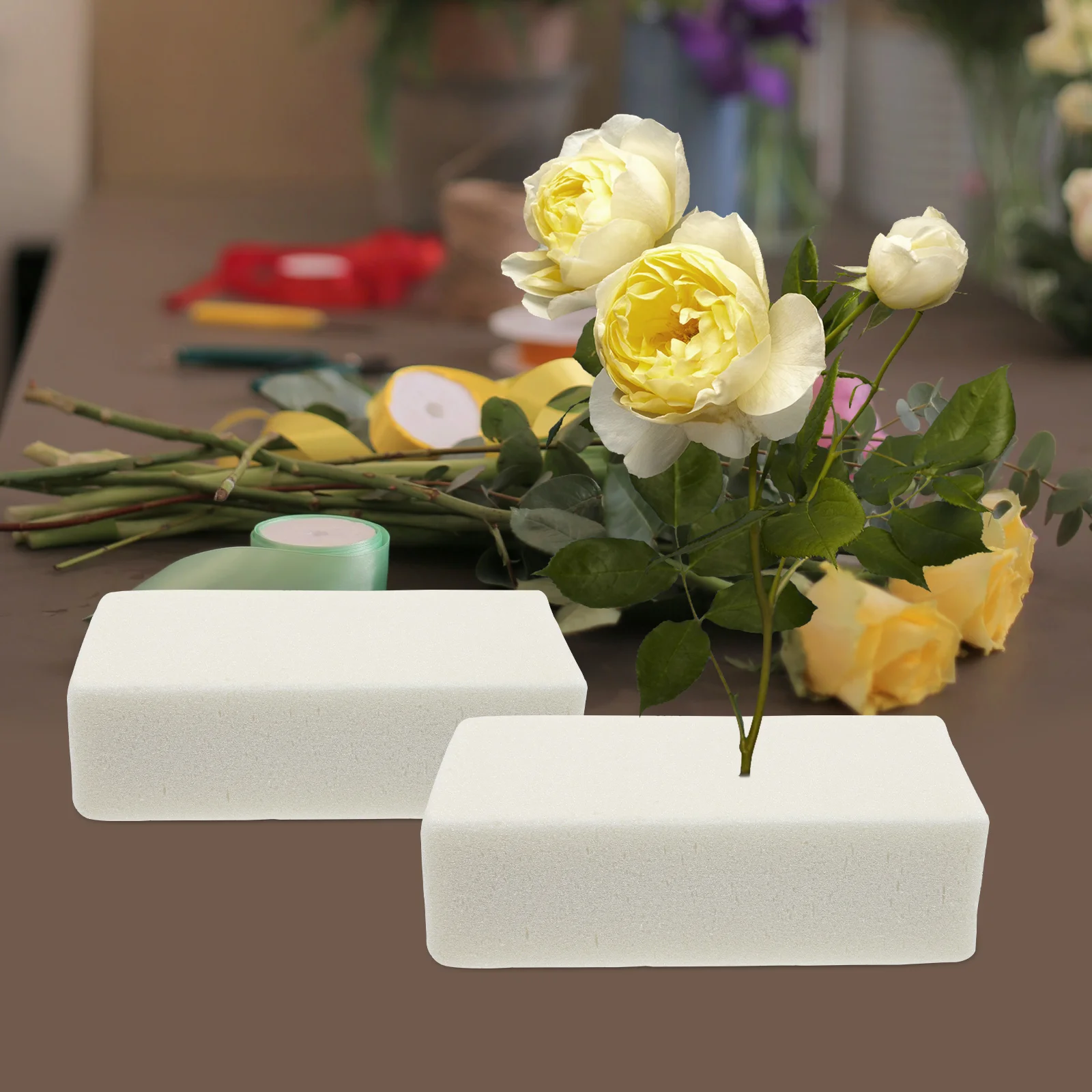 

5 Pcs Flower Mud Floral Foam Brick High Density Blocks for Fresh Dry Bases Arrangement Absorbent