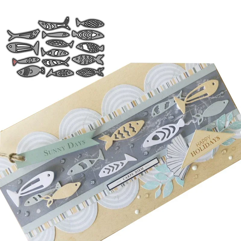 Kinds of Fishes Stencil Metal Cutting Dies for Scrapbooking Practice Hands-on DIY Album Card Handmade Tools