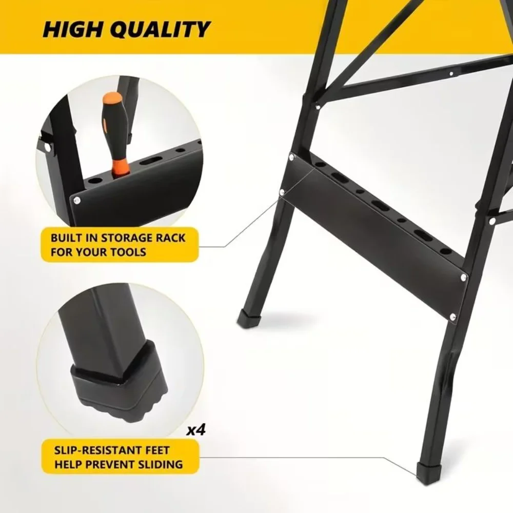 Banco de Trabajo Plegable Portátil, Mesa de Carpintería Ligera con Estructura Resistente, Banco Compacto para Bricolaje, para Reparaciones y Proyectos en Garaje/Taller/Hogar, 1 Pieza