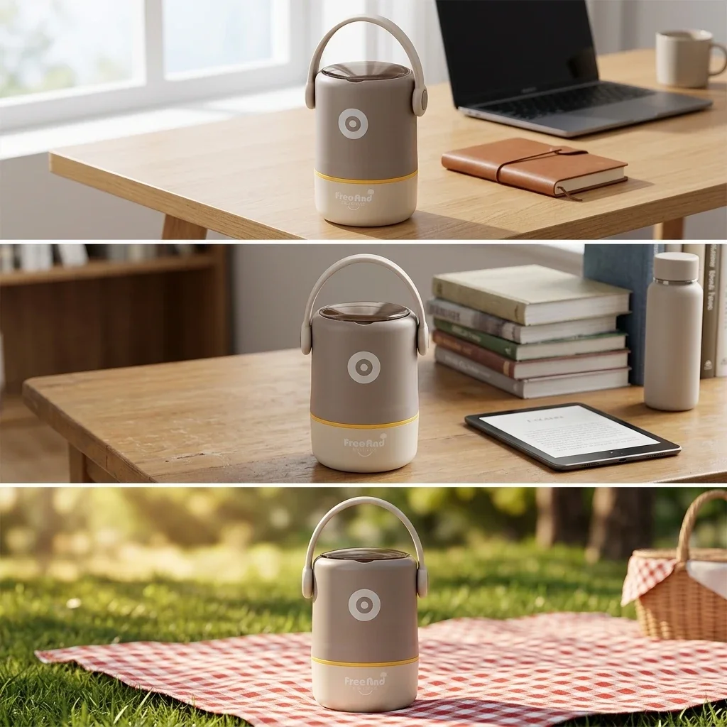 Stainless Steel Double Layer Insulated Lunch Box With Sealed Portable Large Capacity For Office Workers And Students