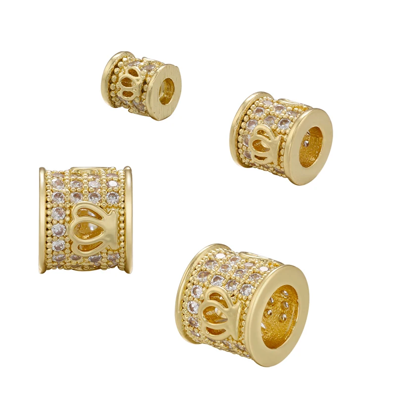 Zhukou 4/6mm Kronen rohr perlen für Schmuck herstellung Zirkonia Schmuck perlen für DIY hand gefertigten Armband schmuck Großhandel vz308