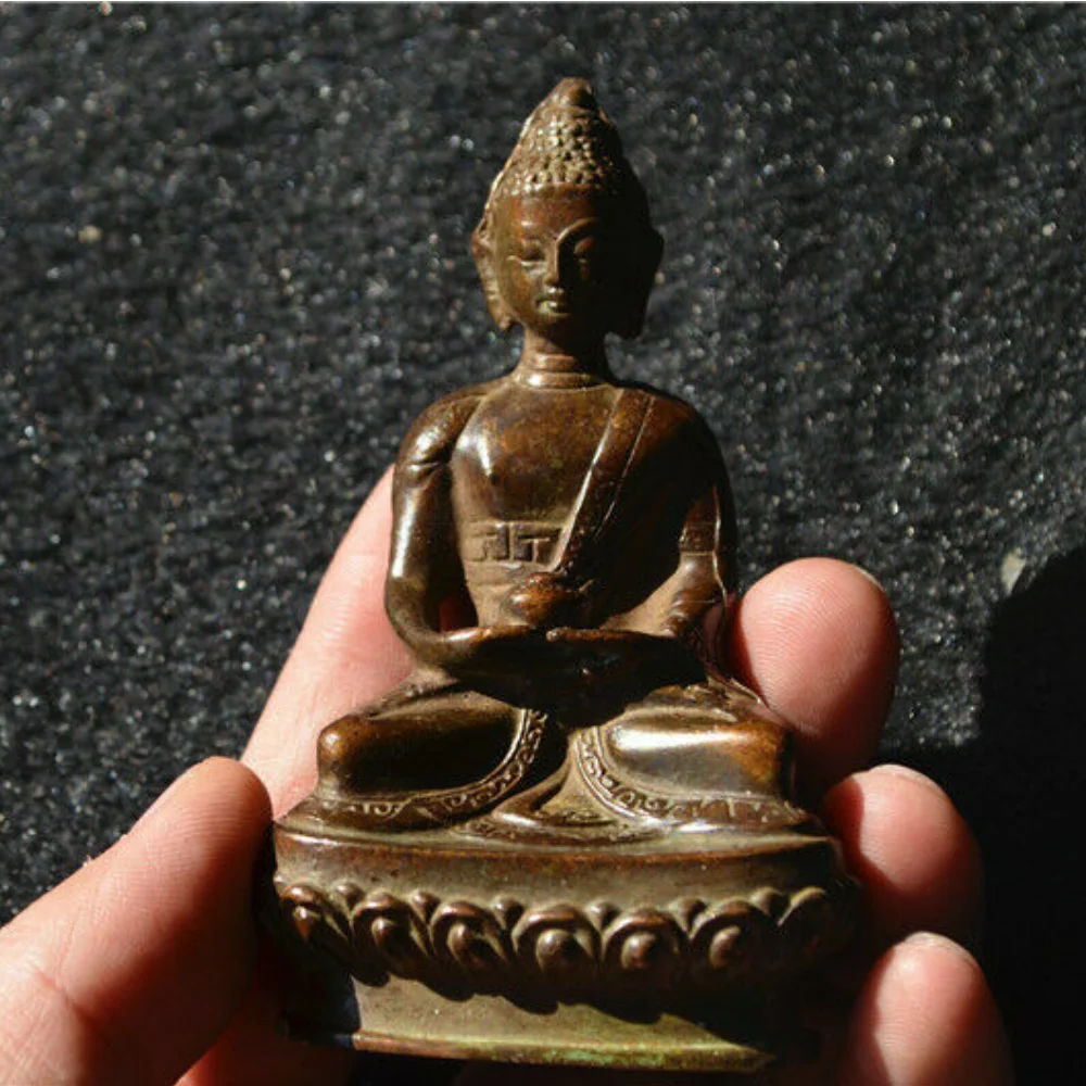 Alte tibetische Bronze Buddhismus Apotheker Rulai Buddha Statue