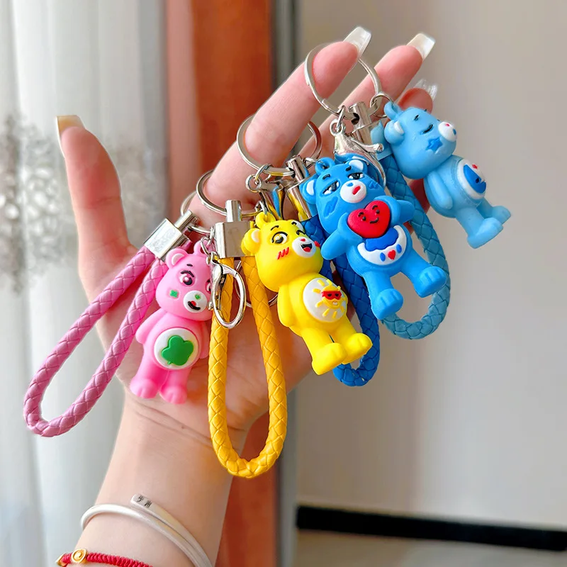 Kawaii Care Bears Doll Toys Keychain Creative Pendant Car Backpack Decoration Accessories Couple Cartoon Birthday Gift For Girls