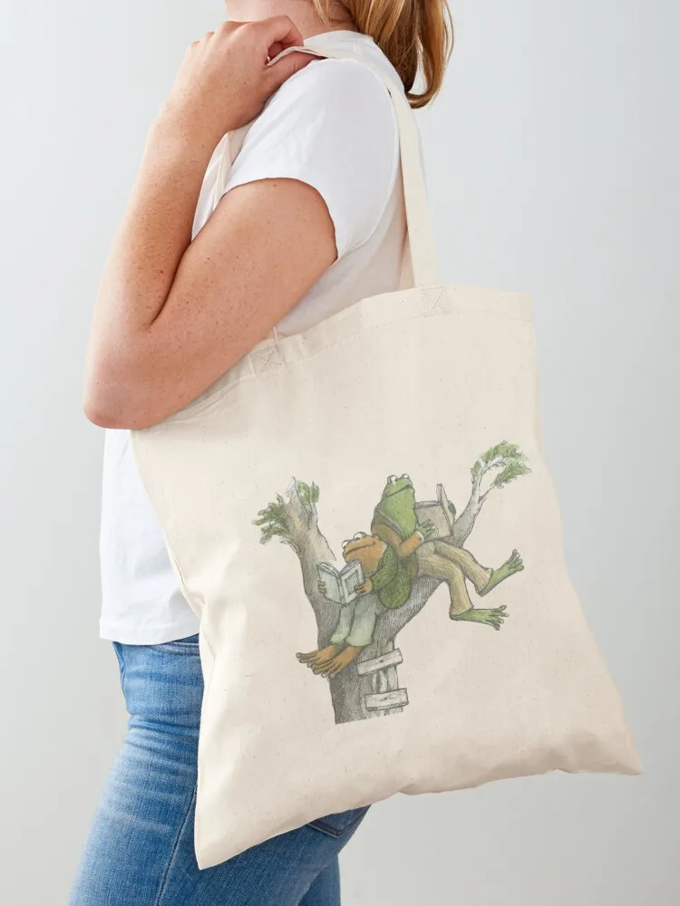 

Frog and Toad reading in tree Tote Bag Women's shopper bag Cloth bags university shopper bag