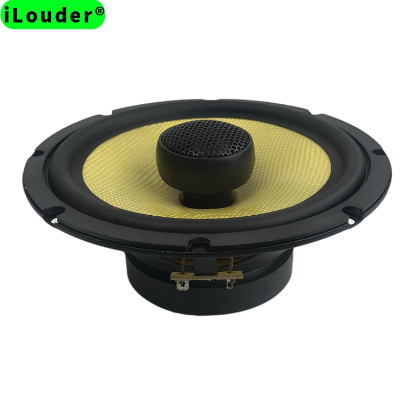 RMS 30W 6.5inch 4ohm/8ohm Optional Yellow fiberglass 2-Way 85-magnet 25-core silk tweeter full-range car Coaxial Speaker (1pcs)