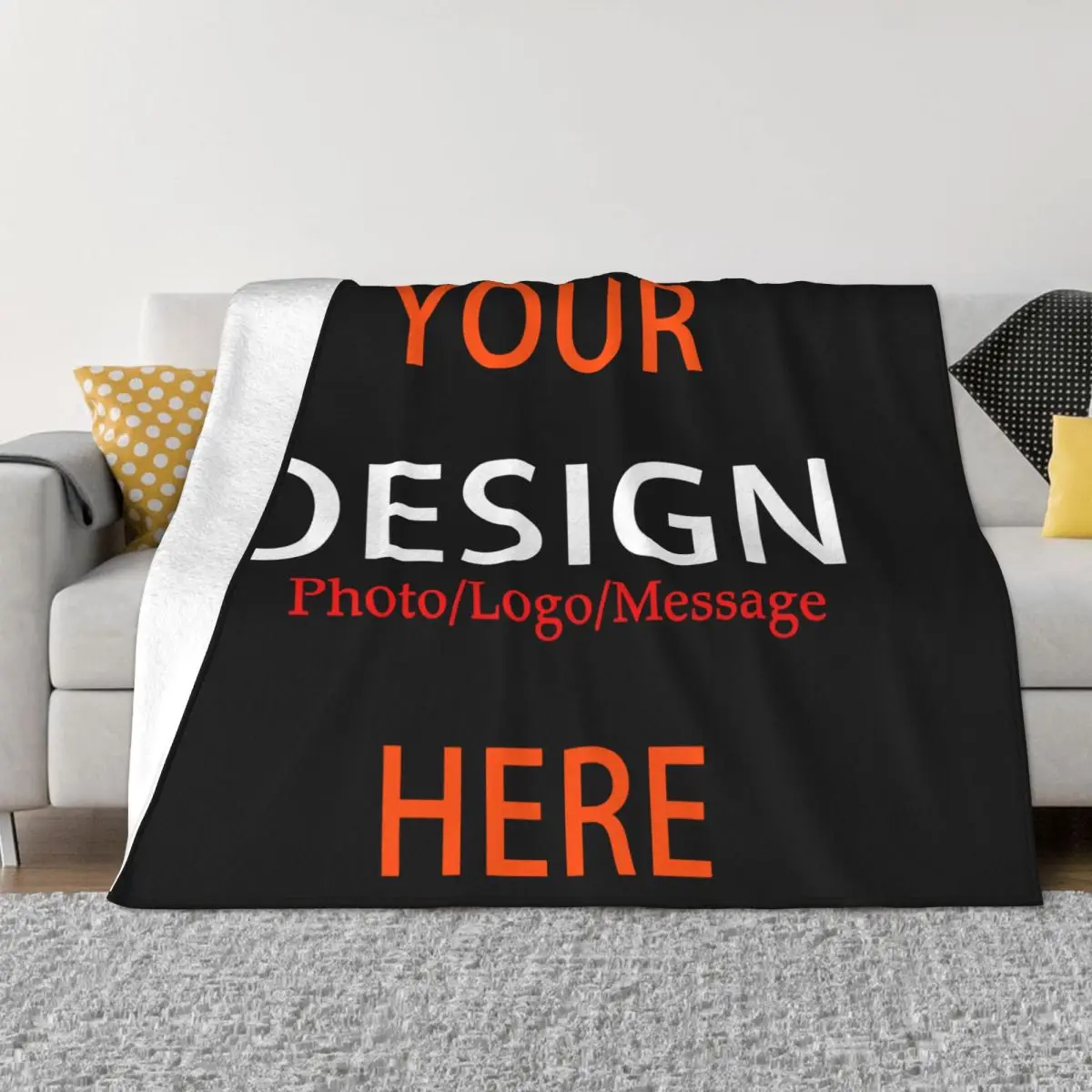 Custom Your Photo Logo Message Blankets Comfortable Soft Flannel Autumn DIY Design Throw Blanket for Sofa Home Bedding