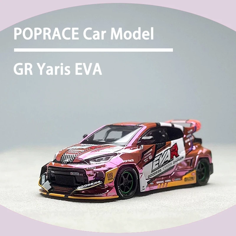 POPRACE Schaal 1:64 GR Yaris EVA PR640220 Legering Simulatie Auto Model Collectie Display Ornament Speelgoed Gift