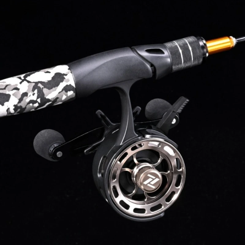 Ice Fishing Reel Large Spool Diameter Inline Freespool Reel 3+1 Metal Spool Coil Smooth Lure Fish Equipment Accessories