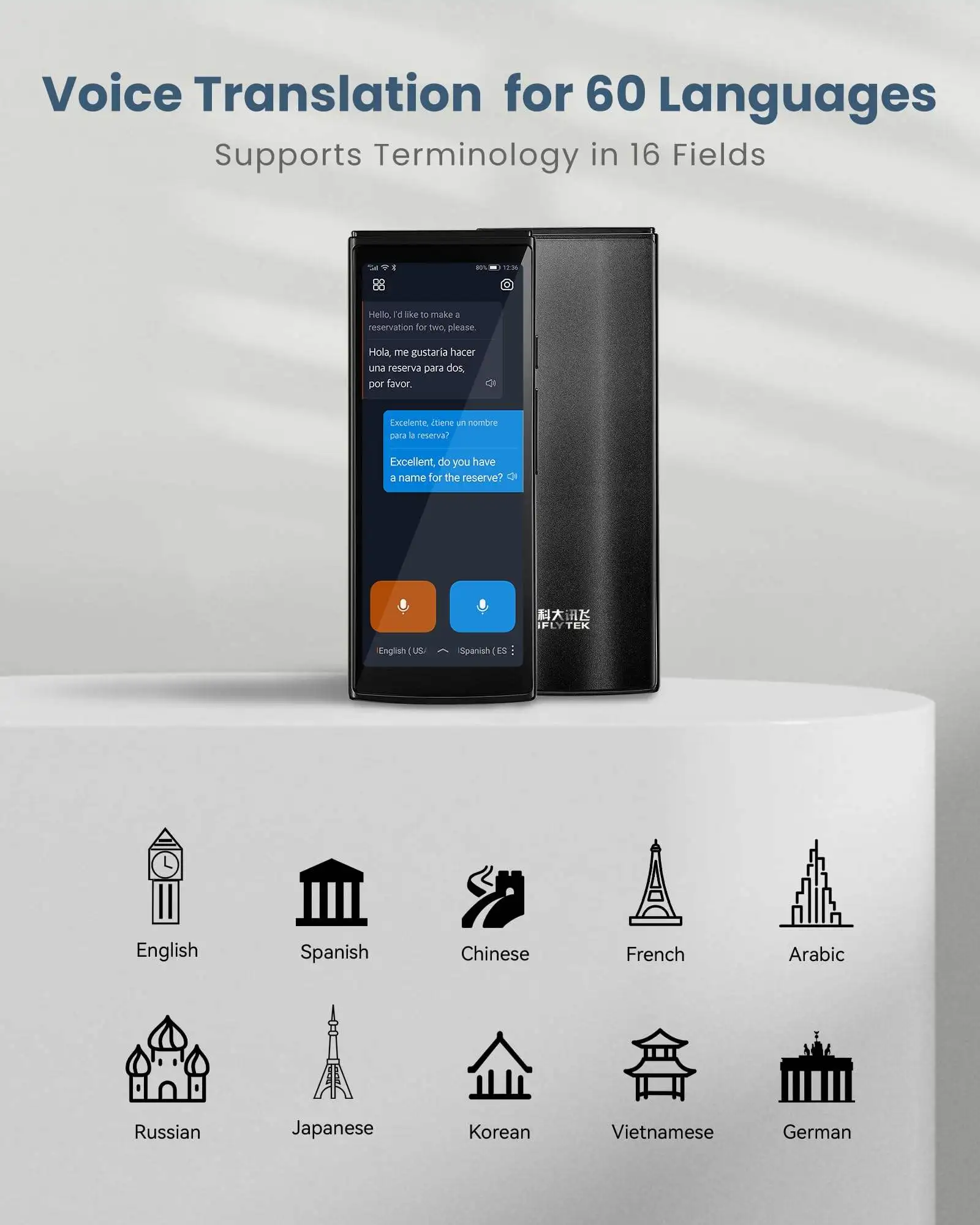 IFLYTEK 4.0 Real-Time Smart Language Translator Device High Quality Voice AI Translator