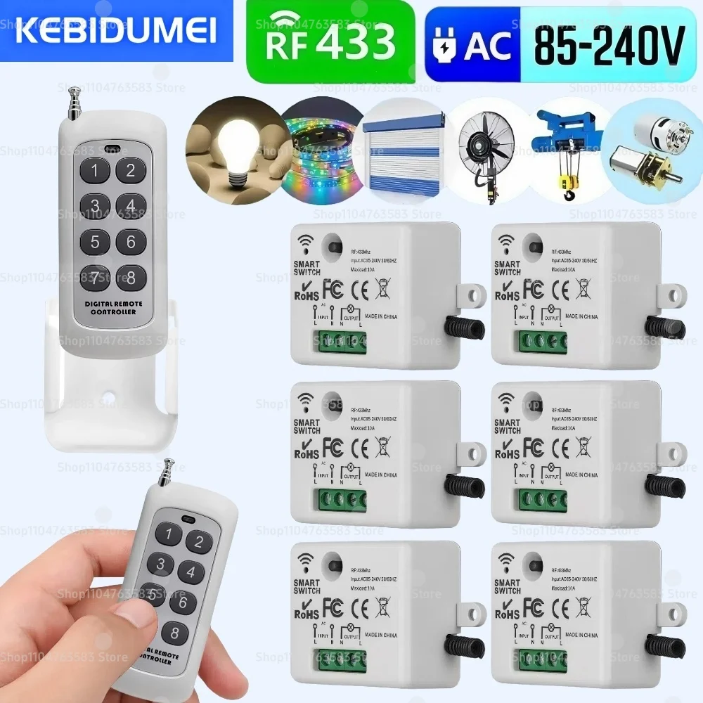 

433 МГц RF Мини Беспроводной Пульт Дистанционного Управления Выключатель Свет 1000M Расстояние AC 110V 220V Релейный Приемник Переключатель для Домашней Светодиодной Лампы Вентилятор