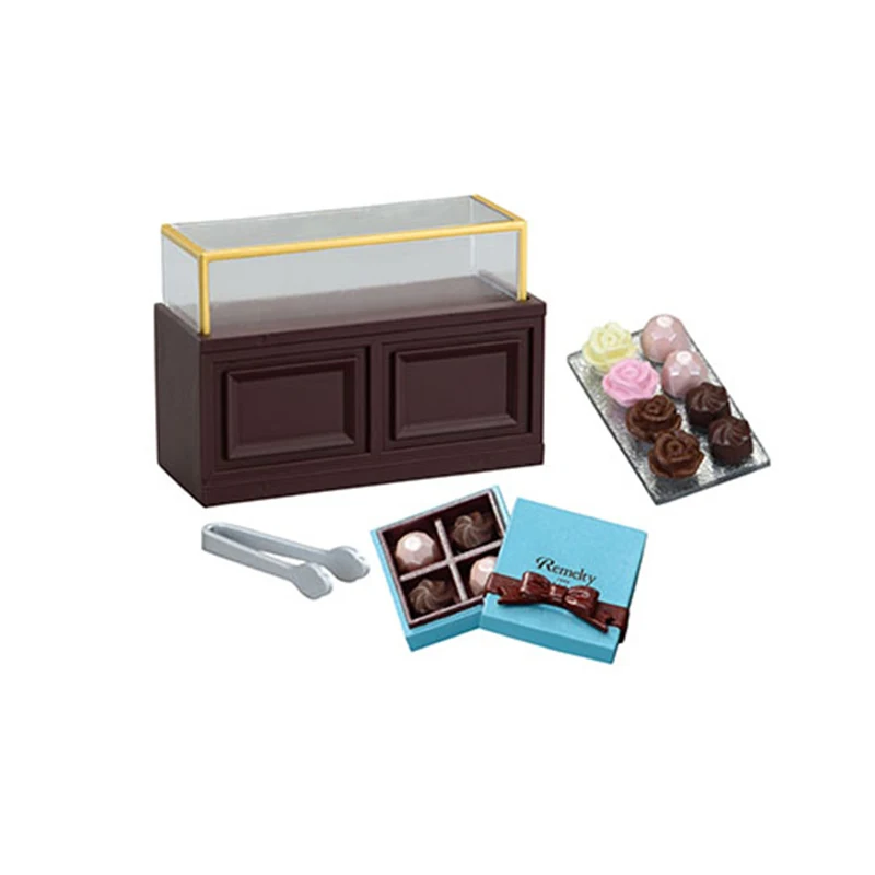 Originele animatiespel Randapparatuur Miniatuurscène Speelgoed Prtit Chocolaterie Gacha Anime Action Model Figures Collection