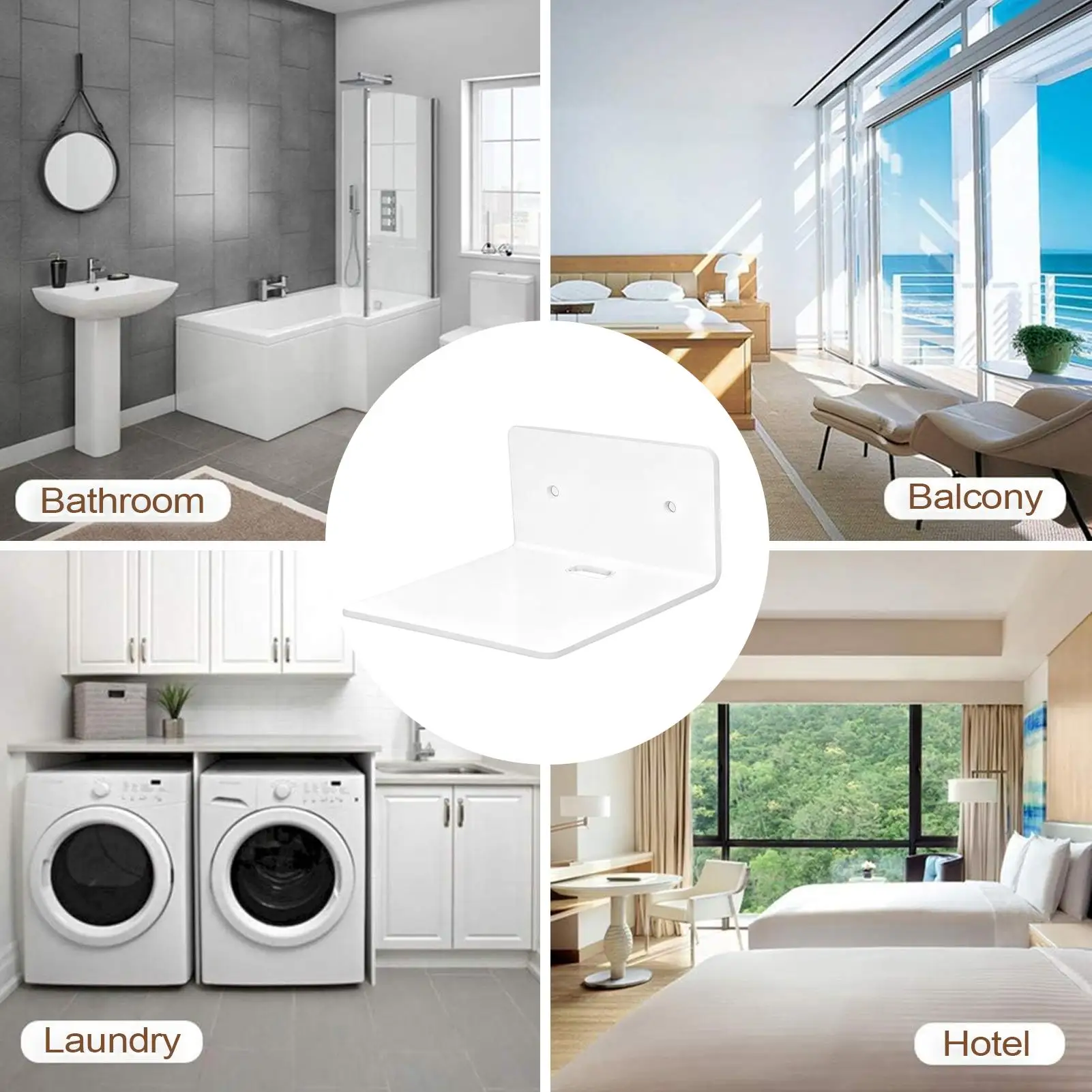 

Прозрачные полки для стен, многофункциональный декоративный 4-х предметный 4-дюймовый клейкий настенный органайзер для хранения, спальни, кухни, книжная полка