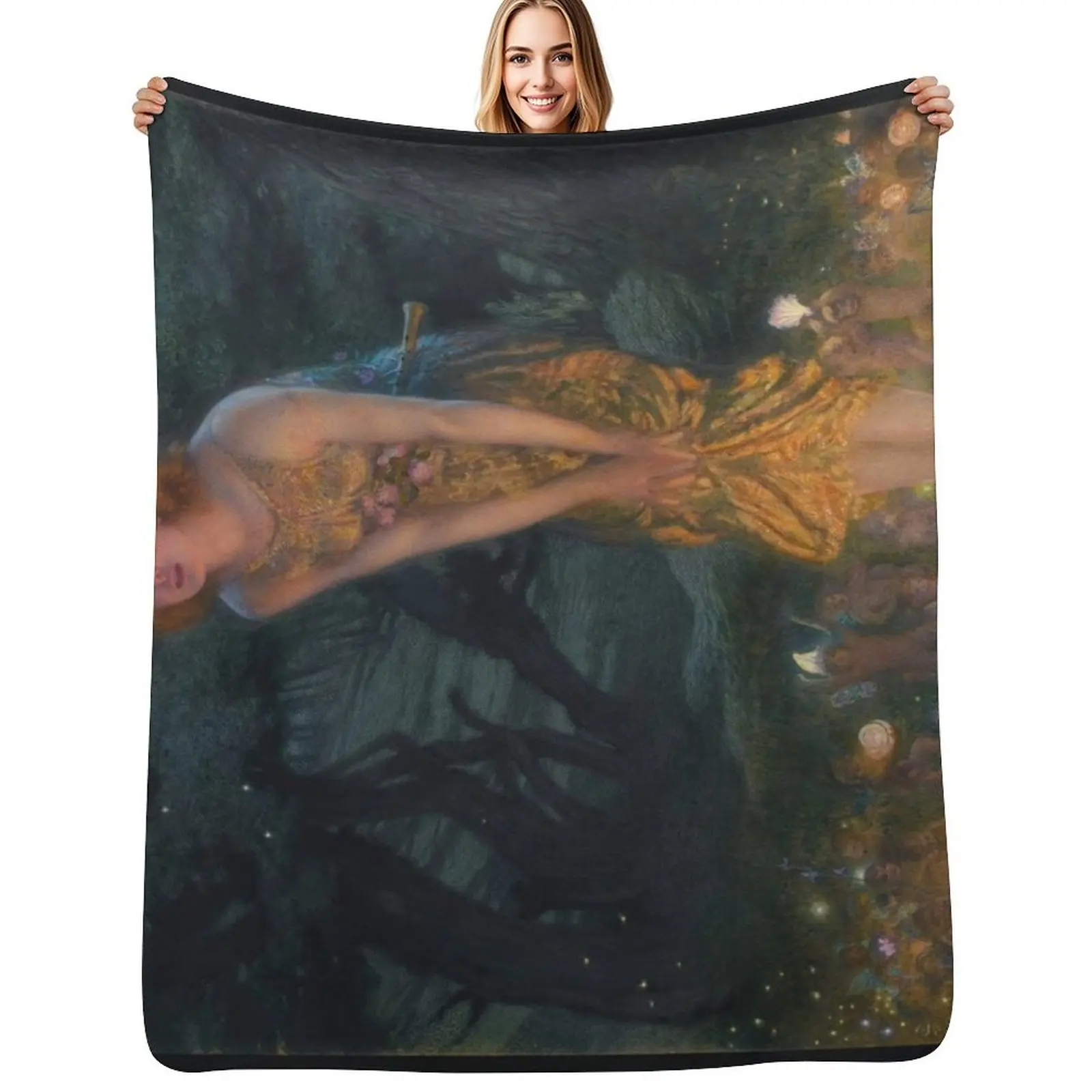 Midsummer Eve Edward Robert Hughes fairies mythology fantasy Throw Blanket for sofa anime Vintage Soft Big Blankets
