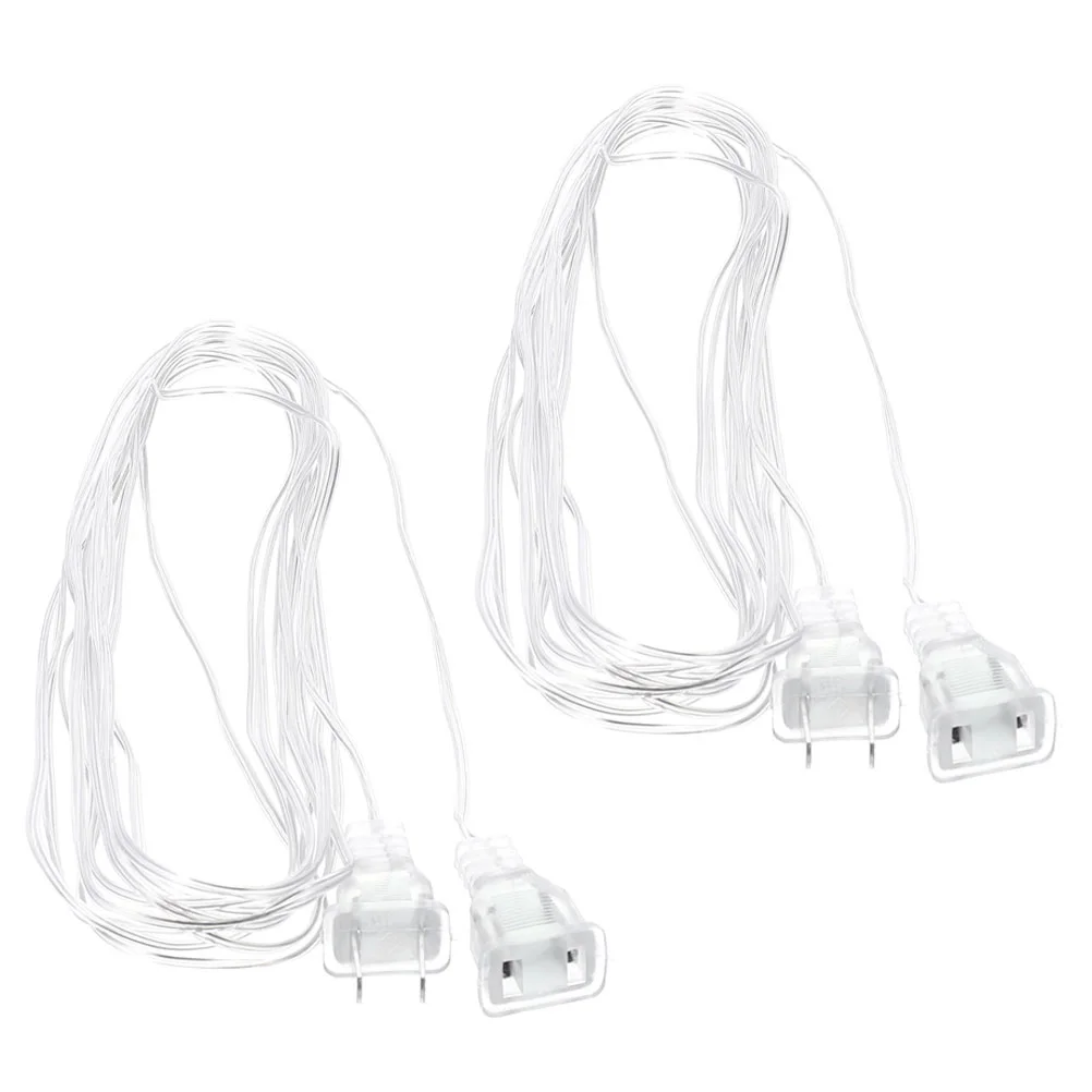 2 Pcs LED Extension Cord Cords for Light Plug Wire Lights Pvc Lantern Ceiling Hanging Decor