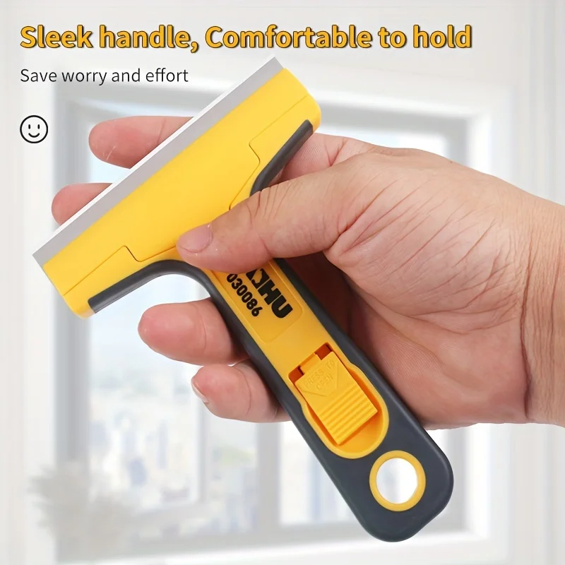 أداة مكشطة شفرة الحلاقة الواسعة - منظف الزجاج مناسب للمواقد والنوافذ وإزالة الطلاء وإزالة بقايا اللاصق