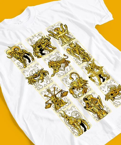 T-shirt For Anime Caballeros del Zodiaco Doce Armaduras Doradas