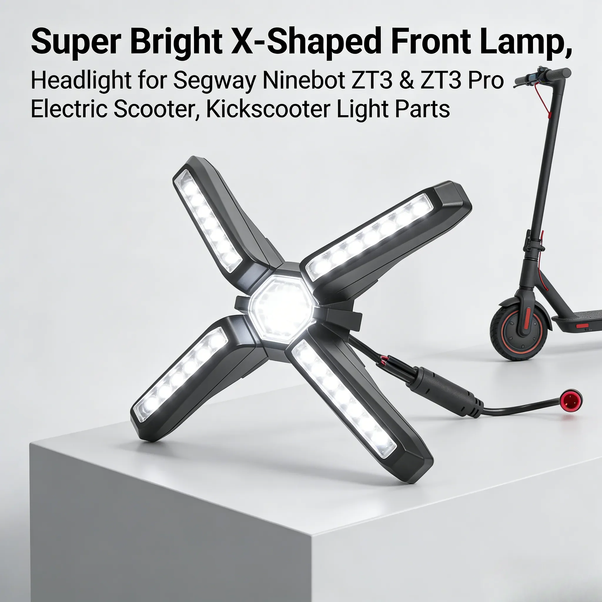 Super Bright X-Shaped Front Lamp, Headlight for Segway Ninebot ZT3