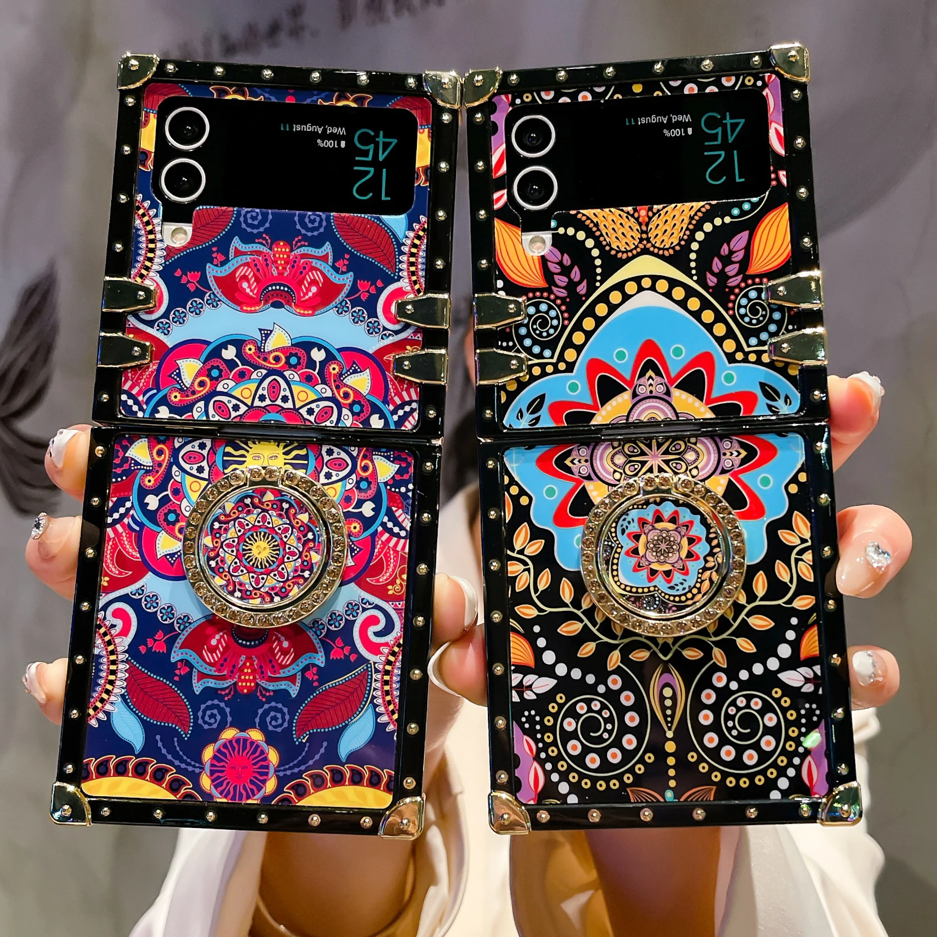 Colorful Wind Chime pattern suitable for Samsung Galaxyz Z Flip6 phone case Flip5 4 3 foldable screen protective anti drop shell