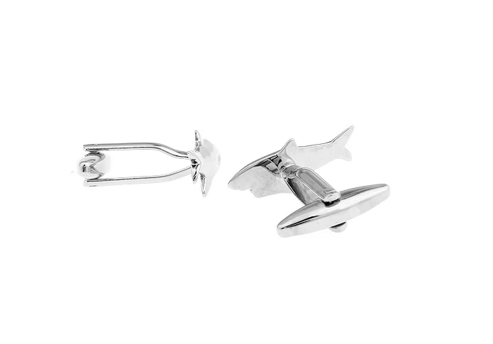 Shark Cuff Links For Men Seaman Design Quality Brass Material Silver Color Cufflinks Wholesale&retail