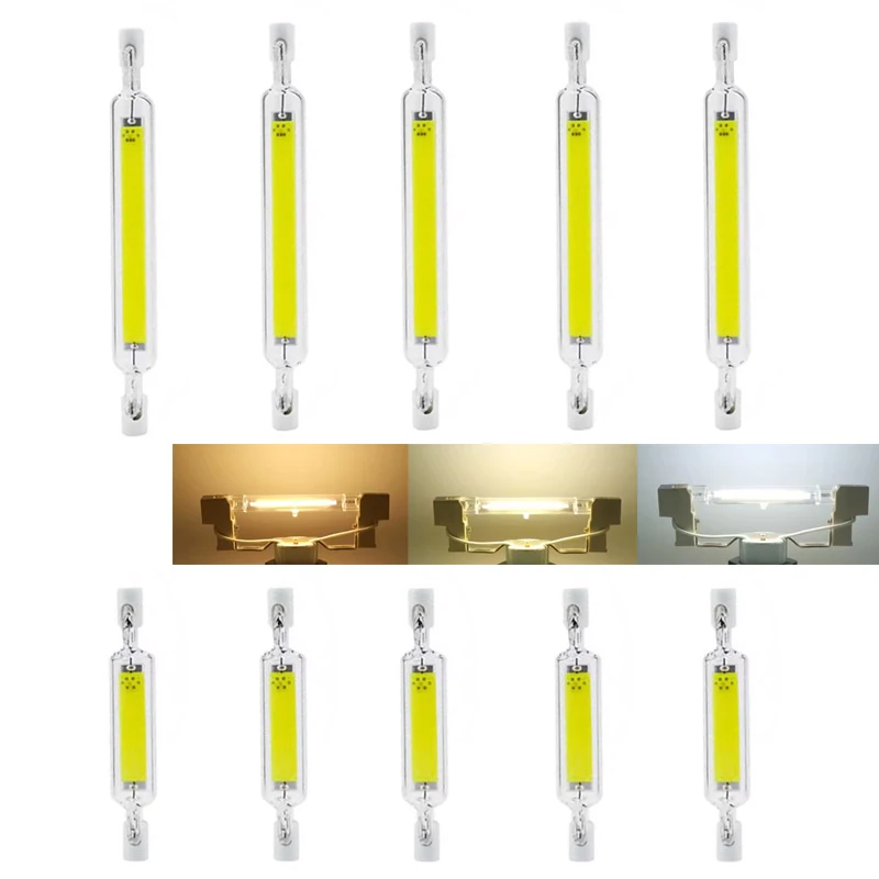 

2X Dimmable R7S привел лампы Cob 78мм трубка 5W 10W 20W лампа 220V теплый белый струнный стеклянный освещение пятна лампа потолка спальня