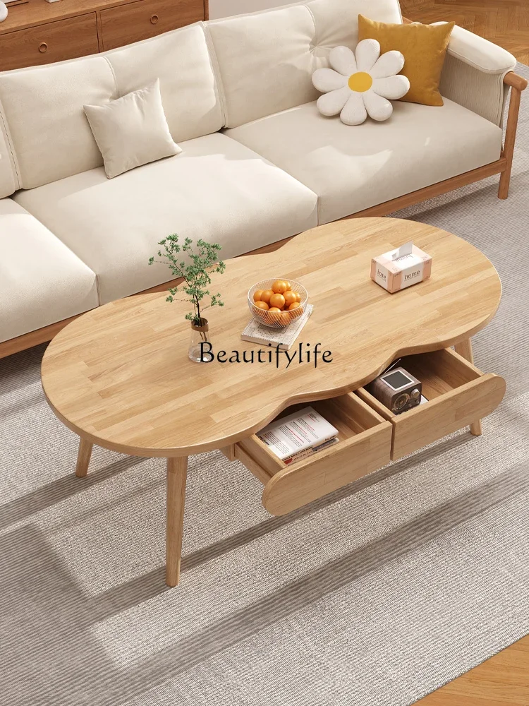Whole house furniture Simple Retro Solid Wood Tea Table Small Apartment Living Room Balcony Tea Table Small Tea Table