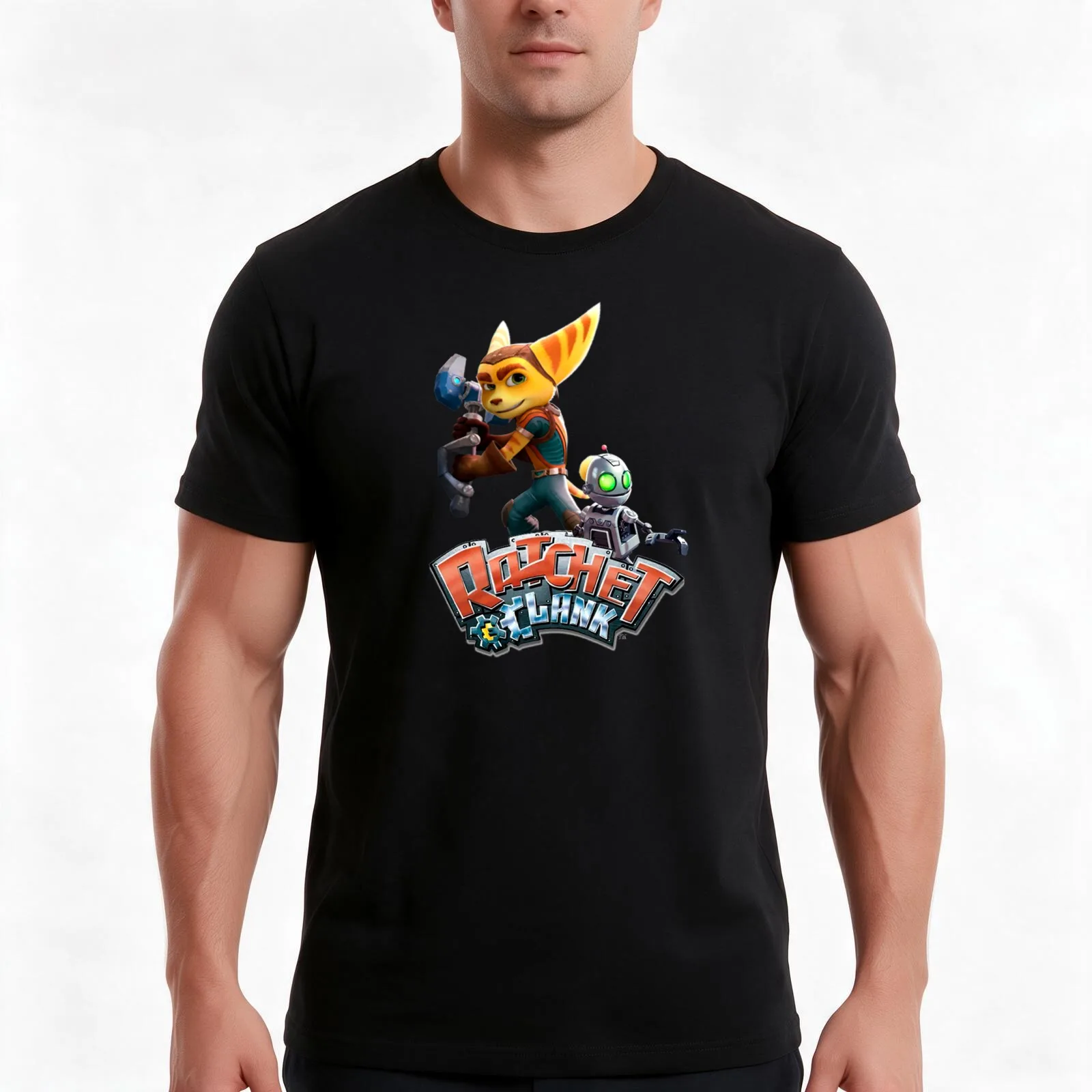 Ratchet and clank T-Shirt Summer Casual Cotton Tee Oversized Streetwear Tops Vintage Graphic Print Loose Fit Short Sleeve