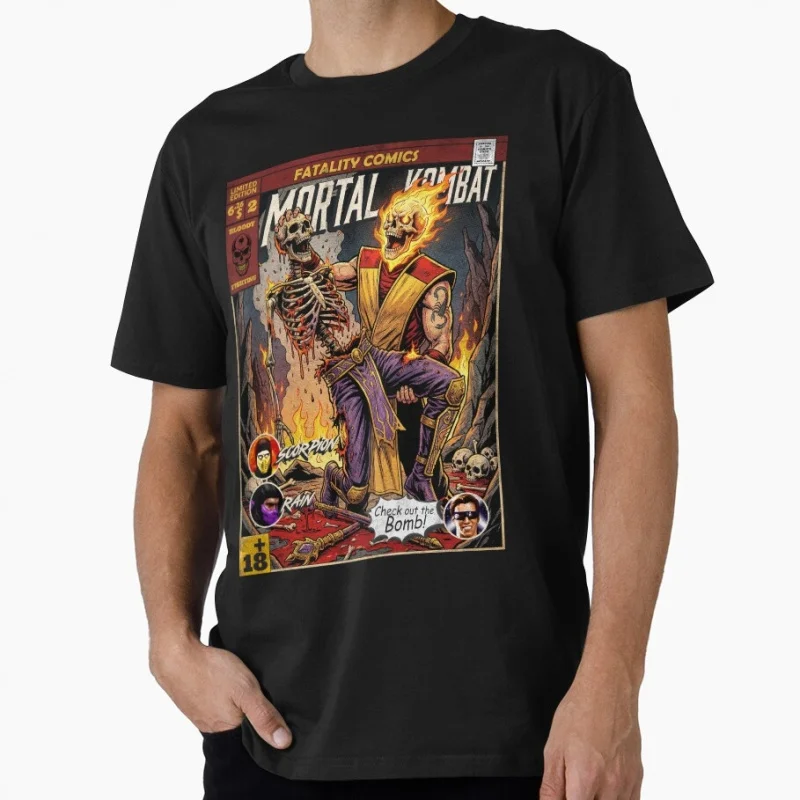 90's Arcade Game Mortal Kombat Gift T shirt 0708 Unisex Gamer Tee Fire Warrior Scorpion Graphic clothes All size tops S-6XL
