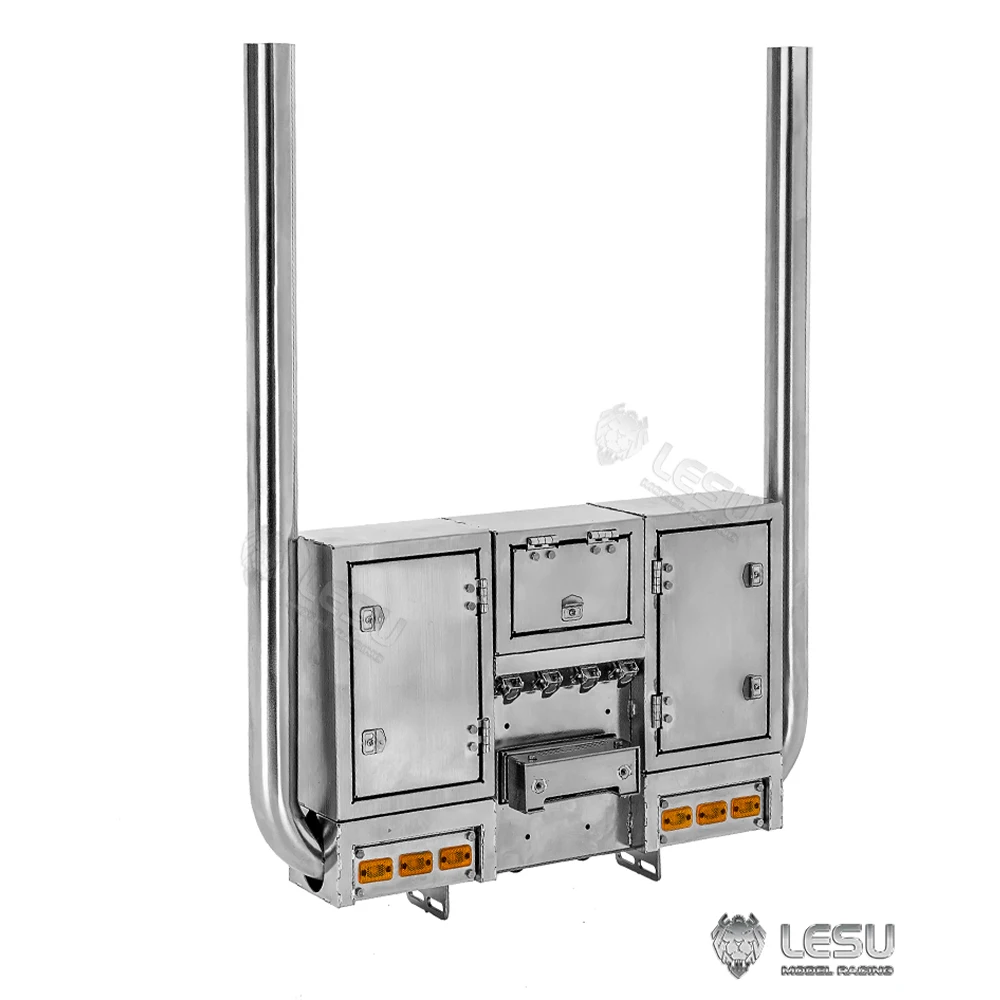 

1/14 RC грузовик выхлопная труба ящик для инструментов для хранения оборудования LESU G-6272 для Tamiya 1/14 Rc тягач самосвал Запчасти аксессуары