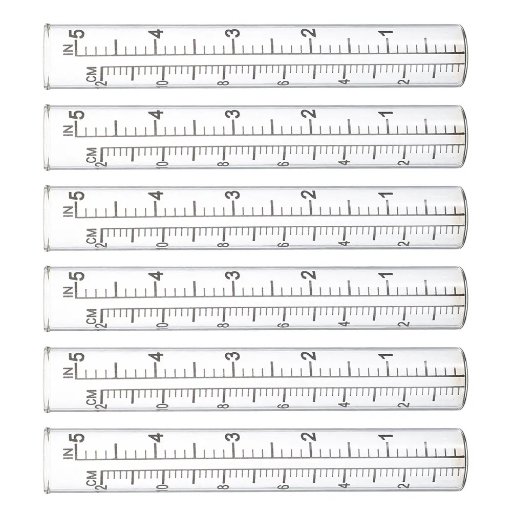 6Pcs Glass Rain Gauge Replacement Tube Transparent Easy Install Compatible Standard Base Outdoor Garden Yard Lawn Precipitation