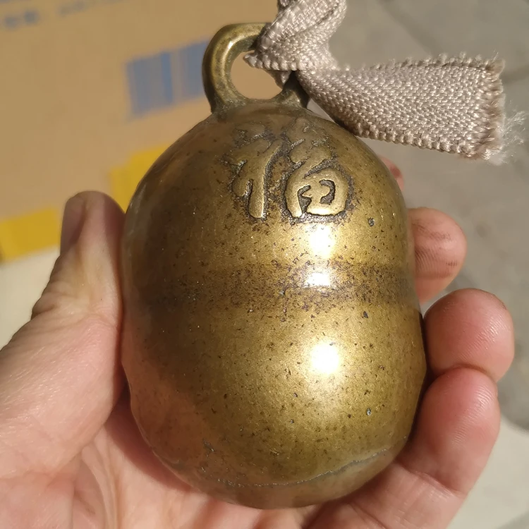 

Bronze collection pure copper Fu word bell pendant Qing Dynasty horse bell handicrafts