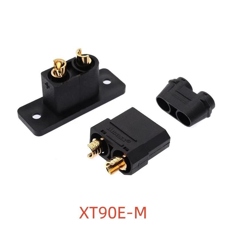 Amass Xt90e-m Battery Connector Xt90e Male Plug Gold-plated Xt90 Mountable Connector Black Socket Or Xt90h-f