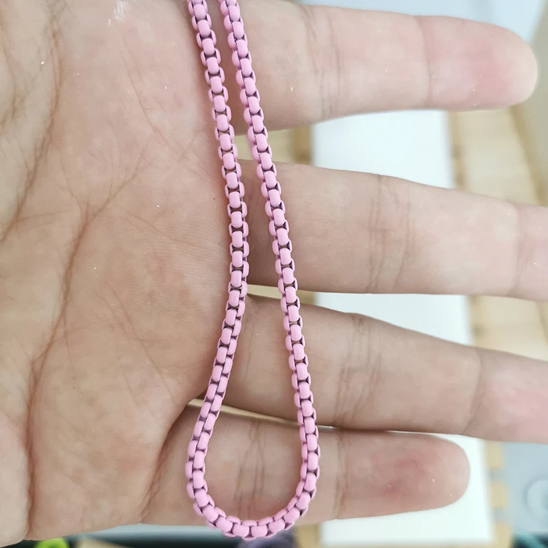 3mm Bonbonfarbene Halskette Armband Fußkettchen DIY Anpassbare Basis-Damen-Choker Neon Grün Gelb Schmuckzubehör Bohème – Detail 3