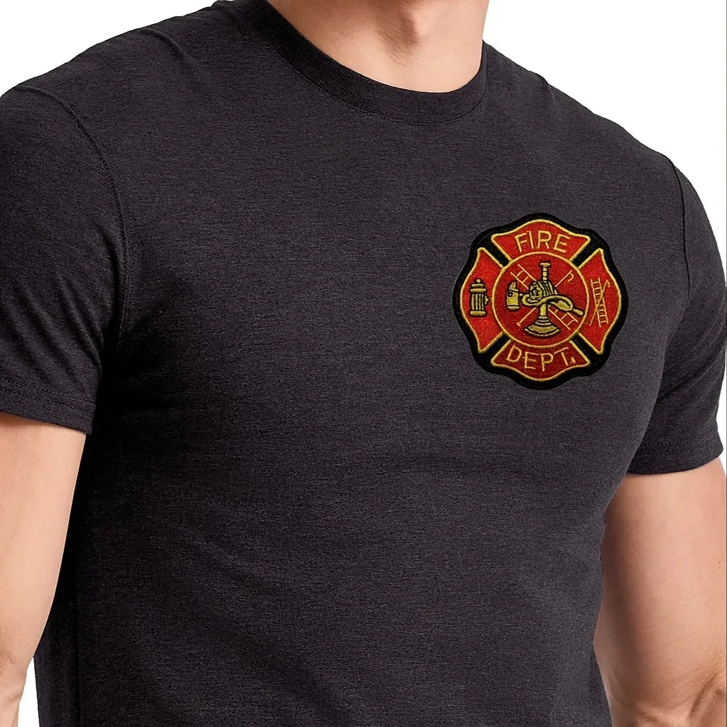 Fire Department Shield Cross Embroidered Patch - Iron-On/Sew-On, 3\