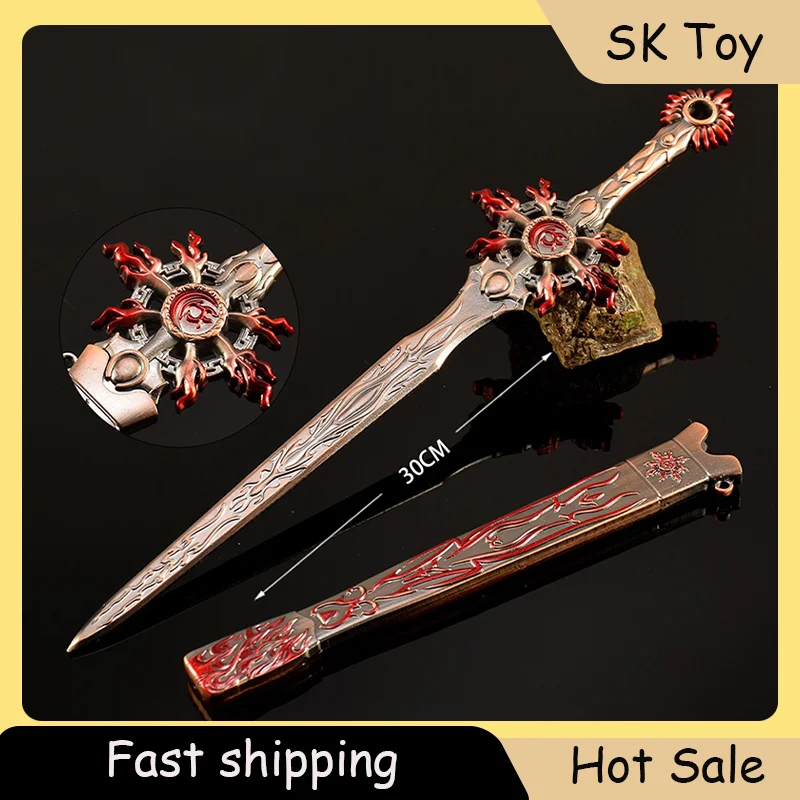 30cm Lalka Anime Gadżety Cao Yunshang Koło Roku Miecz z Pochwą Bez Ostrza Katana Dekoracje Pokoju Kolekcja Mieczy