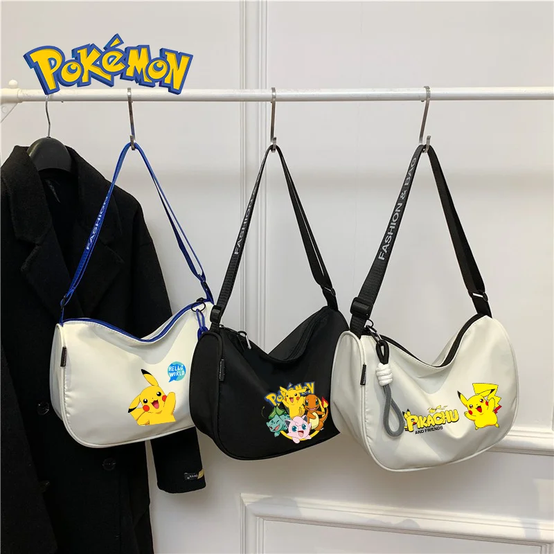 Pokemon Messenger Bag Niche New Style Leisure Pikachu Shoulder Bags Sports Style Fashion Waterproof Oxford Cloth Large Capacity