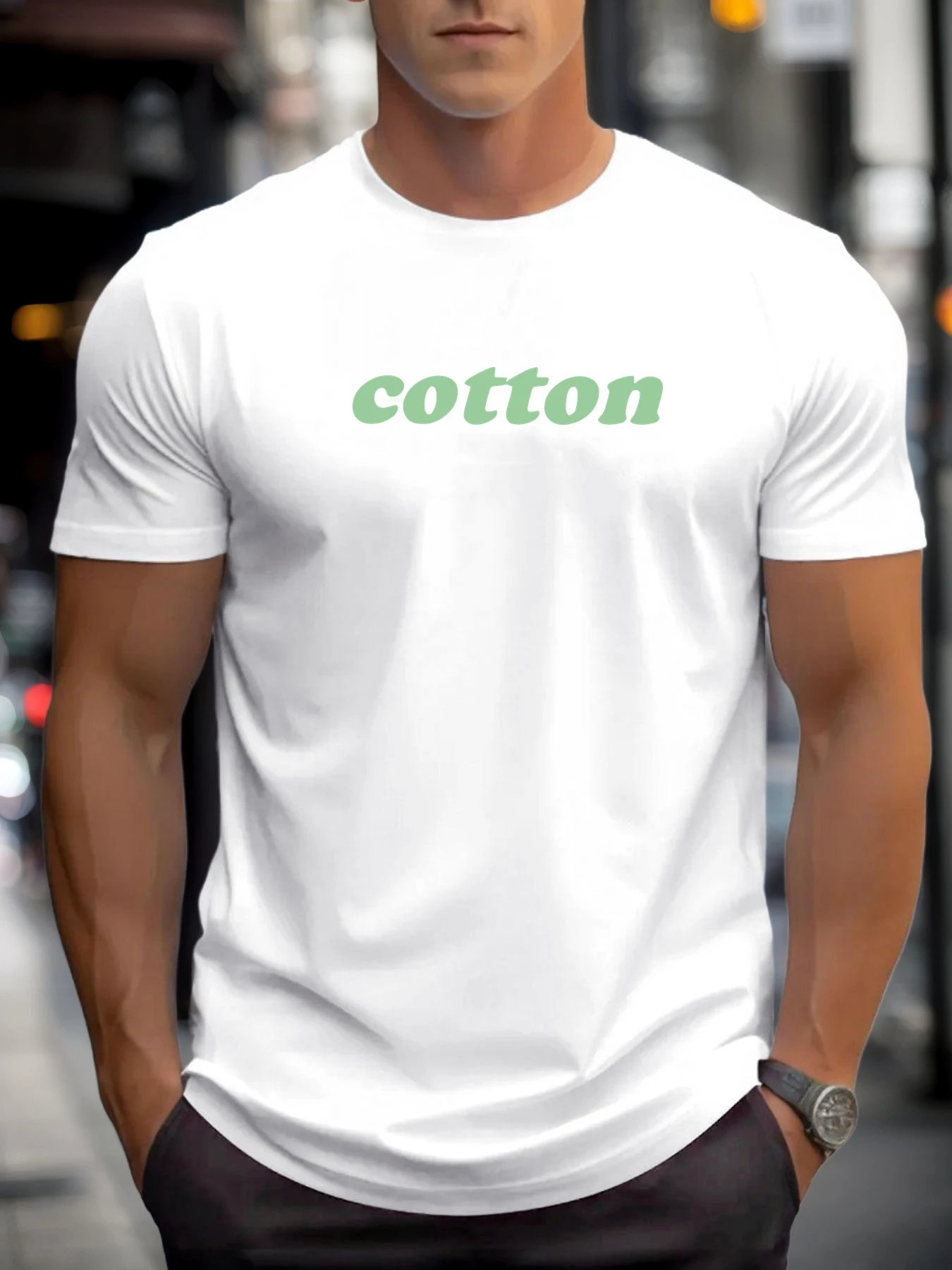 

Men's Summer Cotton T - Shirt Short Sleeve Round Neck COTTON Printed Breathable Streetwear Fashion Cool Graphic Trendy Tee
