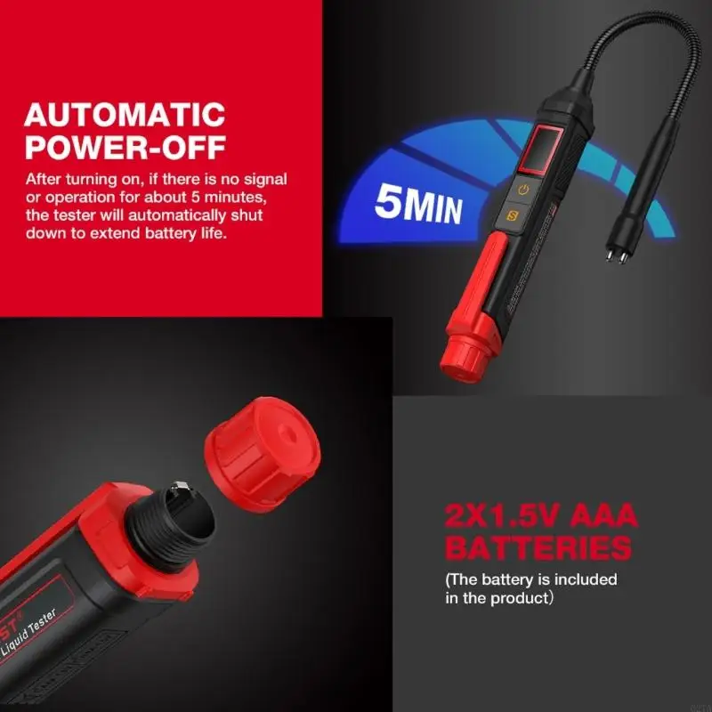 Testeur liquide frein numérique Alertes LED Easy Carry Brake Huile Tester pour les véhicules