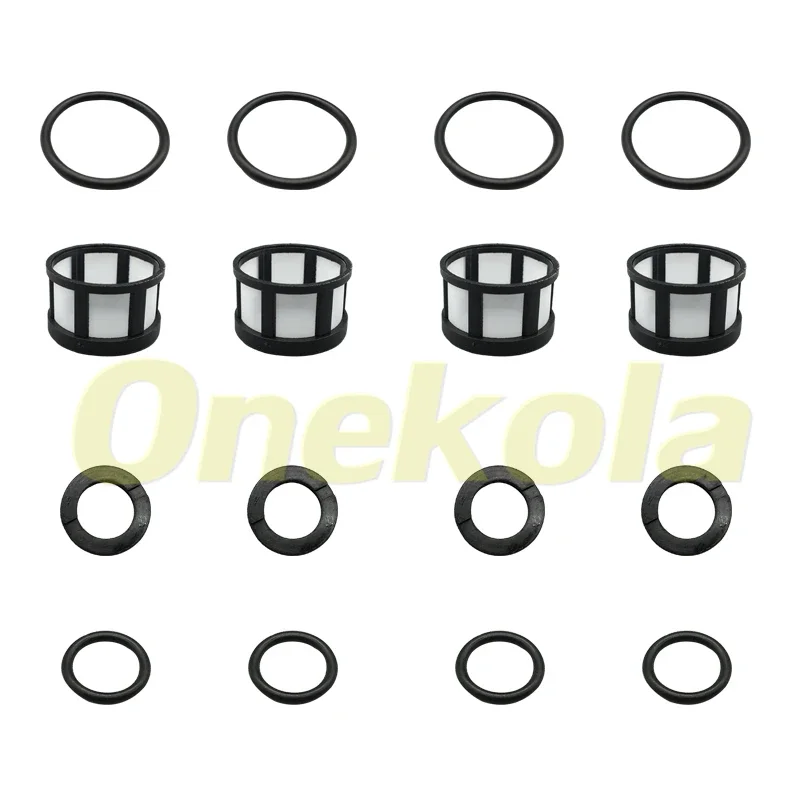 Fuel Injector Service Repair Kit Filters Orings Seals Grommets for JS4D-5F for 2000-2001 Nissan Altima 2.4L L4