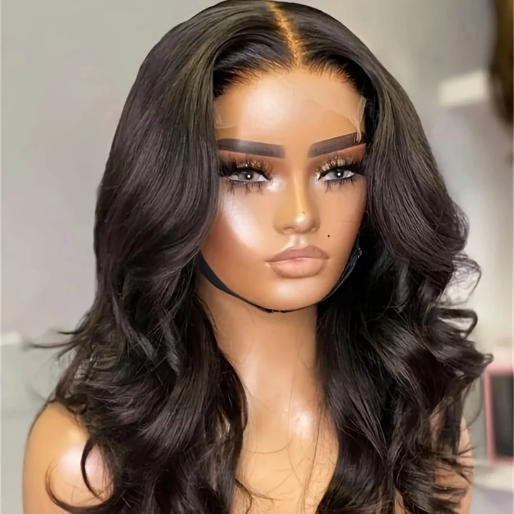 

Soft Long body wave Black Glueless 5x5 Silk Base Jewish Human Hair With BabyHair HD Lace European Hair Preplucked