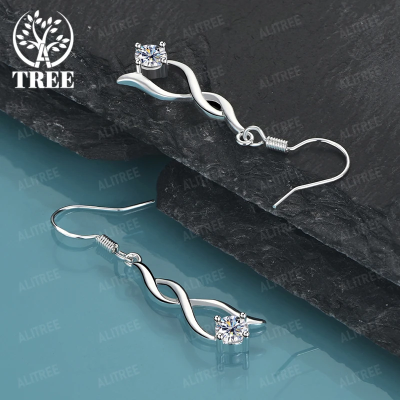 

Classic Zircon 925 Sterling Silver Drop Earring Women Fashion Party Grace Wedding Accessories Nice Jewelry Anniversary Gift