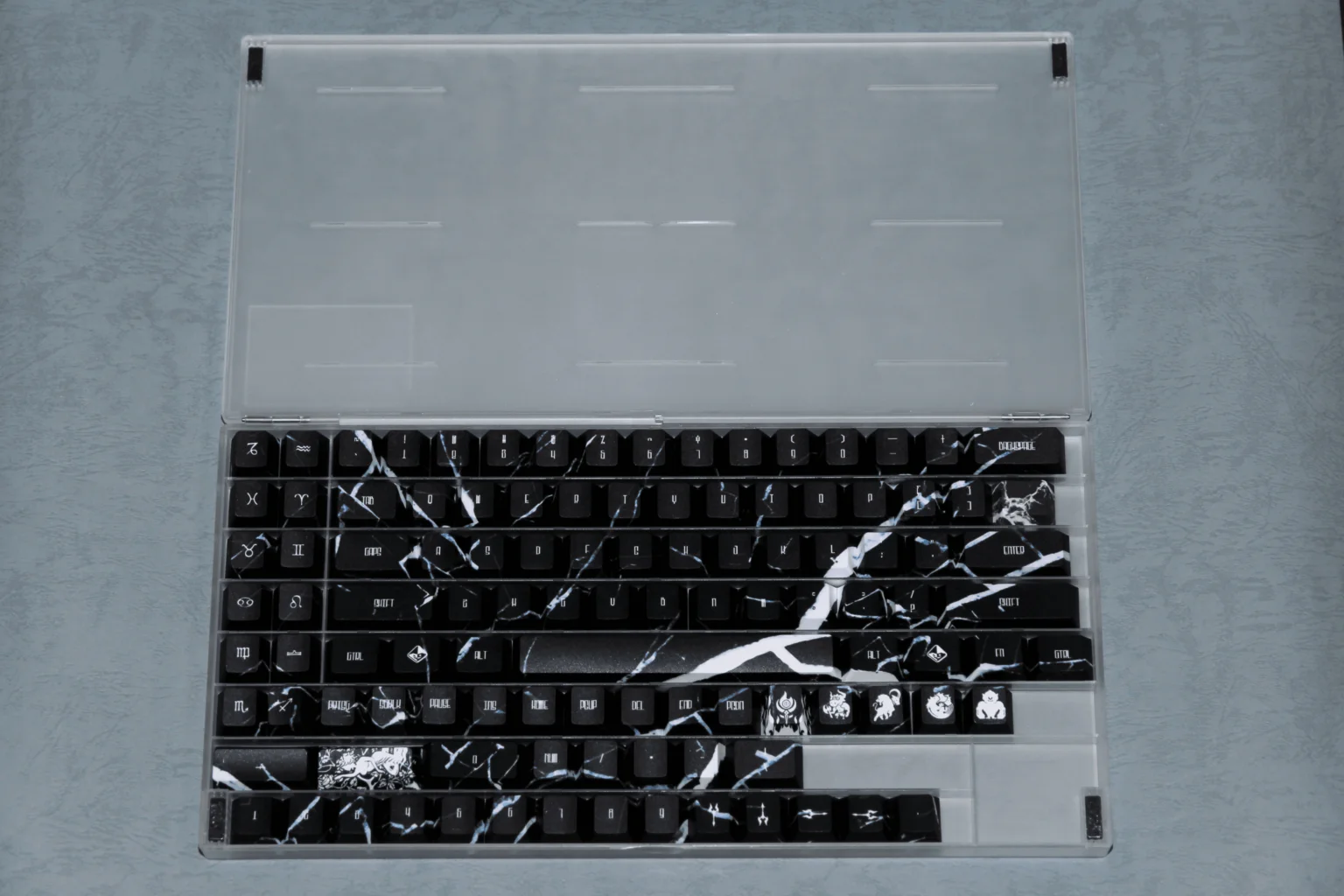

[Marble black] PBT hot sublimation, custom keycaps from the original cherry factory