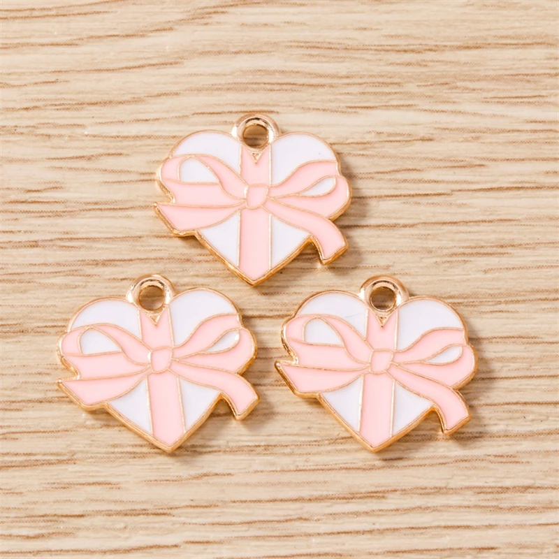 10 Stück süße Mix Valentinstag Charms Emaille Liebe Herz Brief Charms Anhänger passen Halsketten Ohrringe DIY Handwerk Schmuckherstellung – Detail 8