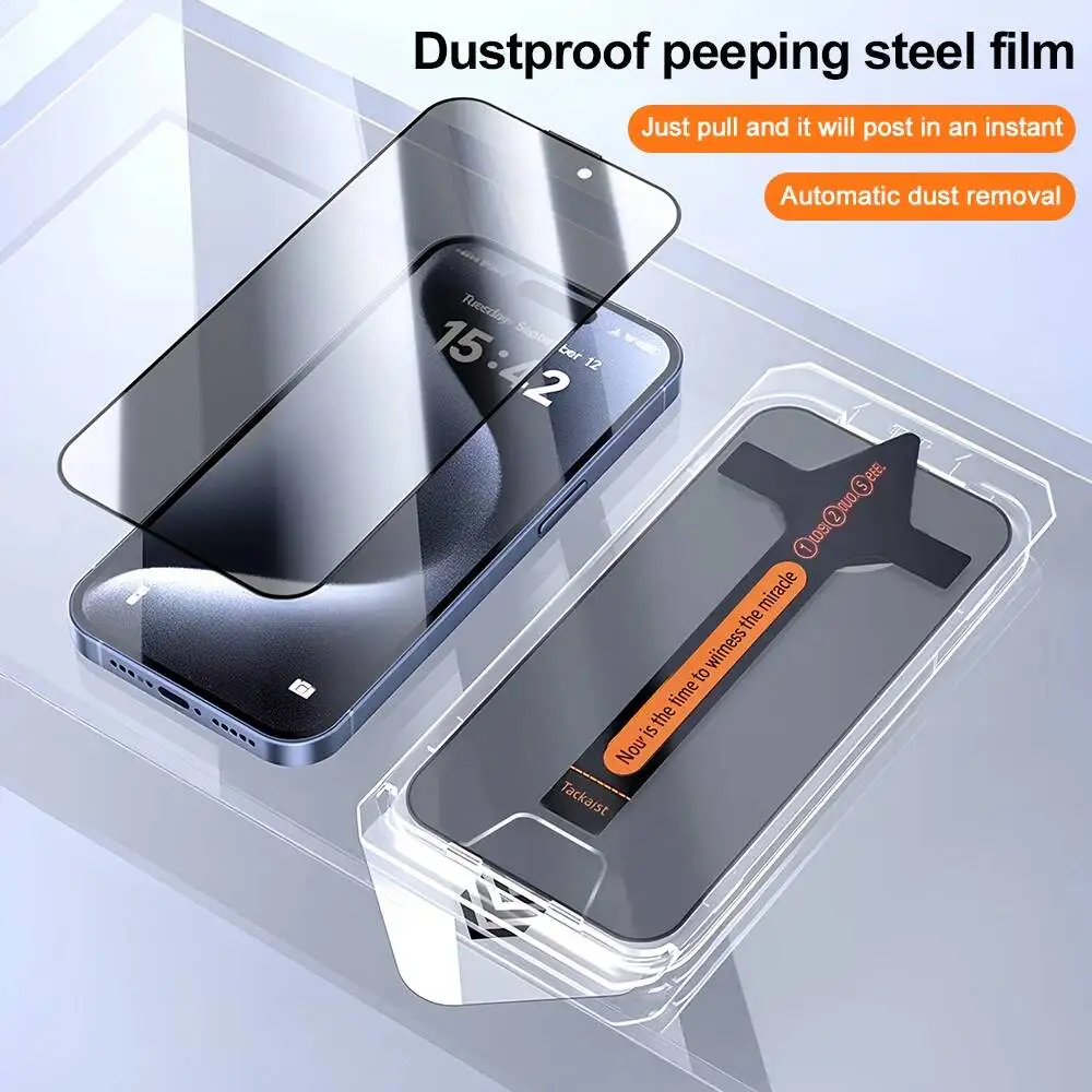 

Hardness Dust Free Easy Install Privacy Tempered Glass For Iphone 17 Max 15 16 13 14 11 12 Pro XS X XR Air Screen Protector