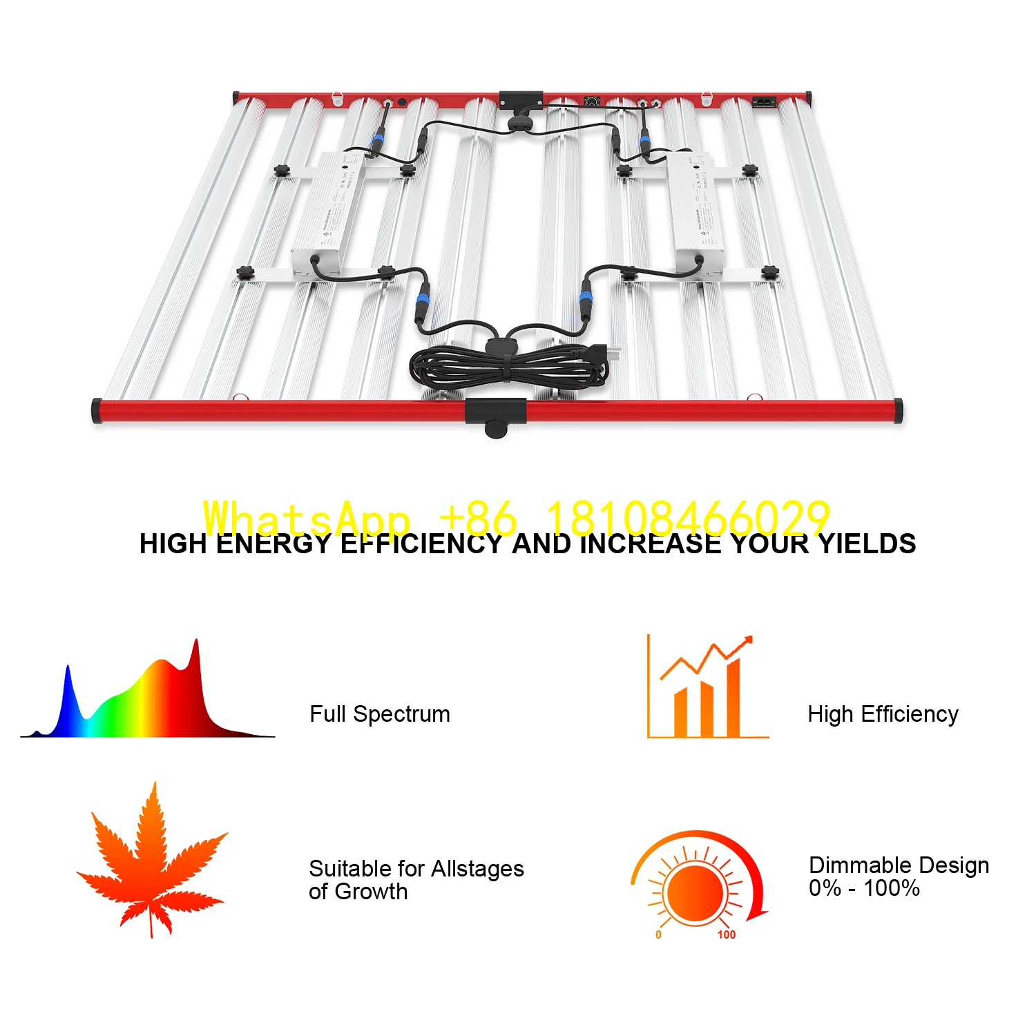 

row Light Full Spectrum LED Grow Light for Commercial 1000W Hydroponic Indoor Plant LED G Plants