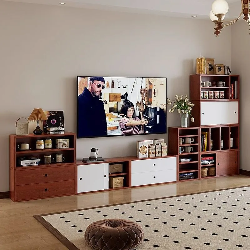 

Storage Narrow Brown Tv Stand Design Vertical Wooden Living Room Tv Stand Nordic Minimalist Mueble Para Televisor Furniture Home