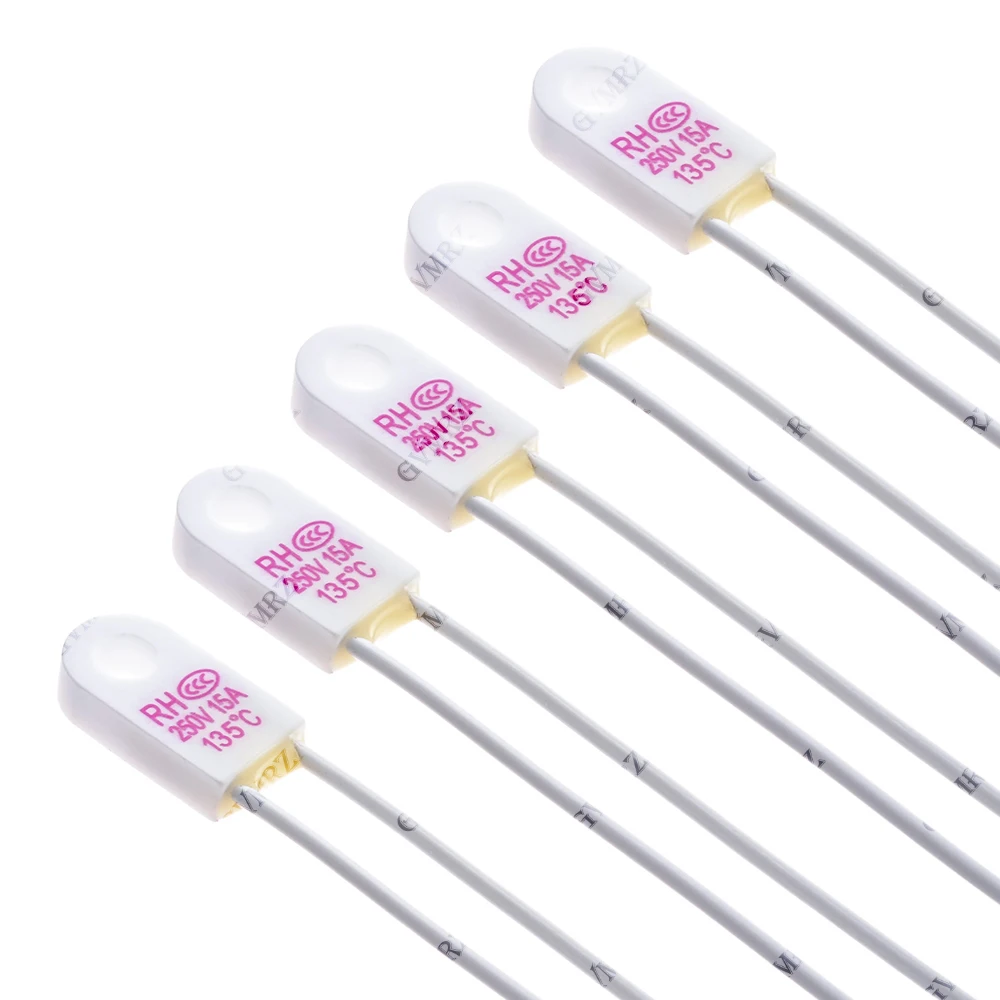 5PCS RH/Tf RH 135C RH 135 Celsius 13 5Degree RH135 Temperature Fuse 15A 250V Thermal Links Over Temperature Protector 135C