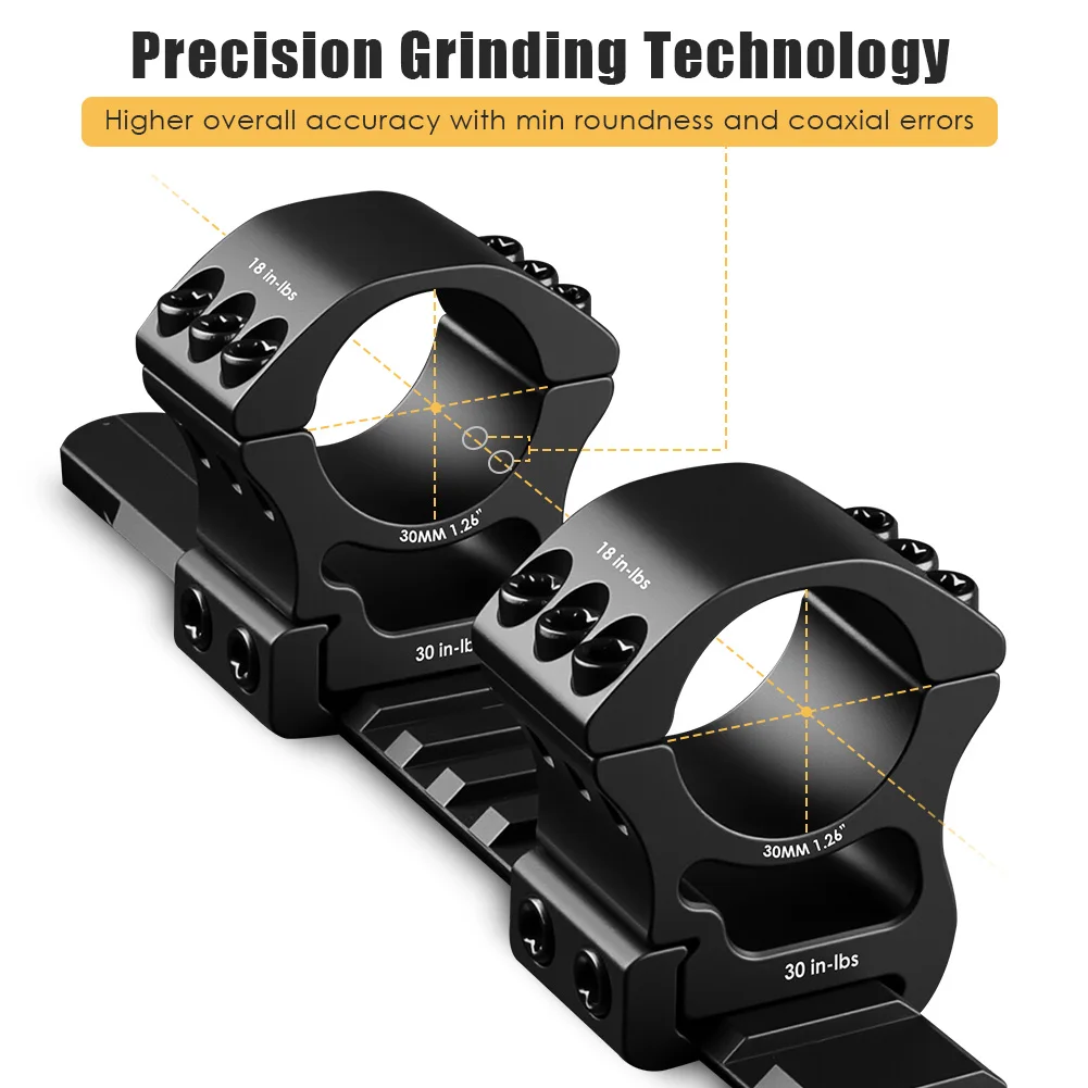 UniqueFire 30mm Scope Ring Medium Profile 20mm Rail Aluminum Picatinny Scope Mounts for Hunting Optics mounting, Accessories image 5